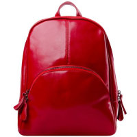 Городской женский рюкзак из натуральной кожи California красный