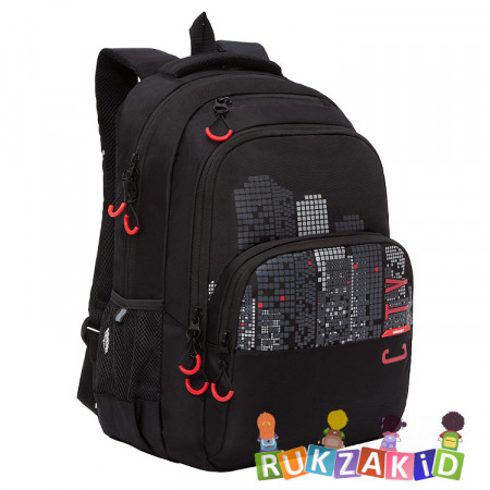 Рюкзак школьный Grizzly RU-130-4 Черный - красный