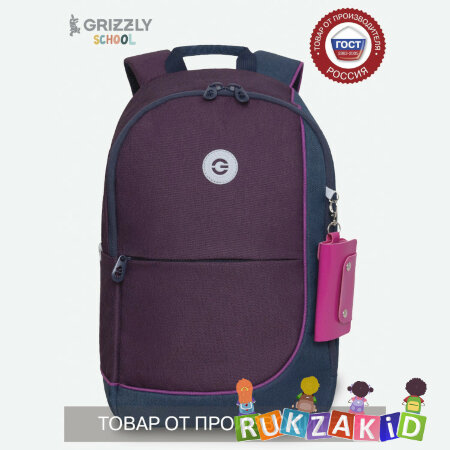 Рюкзак молодежный Grizzly RD-345-2 Фиолетовый - синий