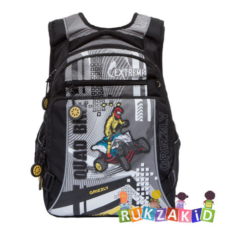 Школьный рюкзак Grizzly RB-631-1 Черный - серый