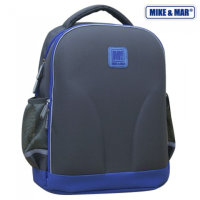 Школьный ранец облегченный MikeMar 1010-02 Темно-серый / синий кант