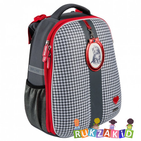 Рюкзак школьный Mike Mar 1008-153 Котенок темно - серый / красный кант
