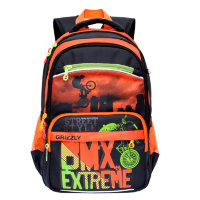 Школьный рюкзак для мальчика Grizzly RB-964-3 Черный - оранжевый
