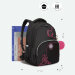 Рюкзак школьный Grizzly RG-360-8 Черный - фуксия