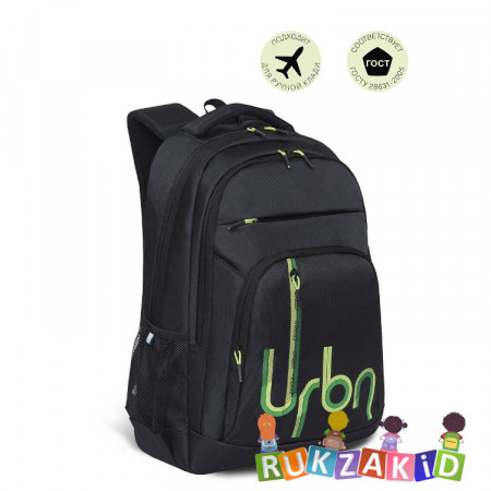 Рюкзак молодежный Grizzly RU-236-1 Черный - зеленый