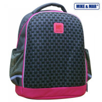 Школьный рюкзак облегченный MikeMar 1010-05 Темно-серый / малиновый кант