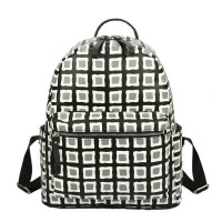 Молодежный рюкзак из экокожи OrsOro ORS-0108 Квадраты черно - бело - серые