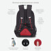 Рюкзак школьный Grizzly RB-355-2 Черный - красный