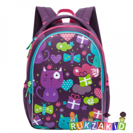 Рюкзак школьный для девочек Grizzly RG-868-1 Фиолетовый
