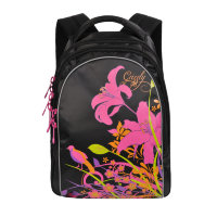 Рюкзак школьный с цветами Grizzly RG-657-1 Черный