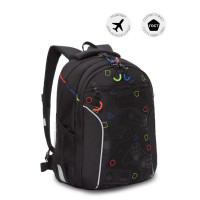Рюкзак школьный подростковый Grizzly RB-259-2 Черный - цветной