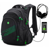 Рюкзак молодежный SkyName 90-110 Черно - Зеленый