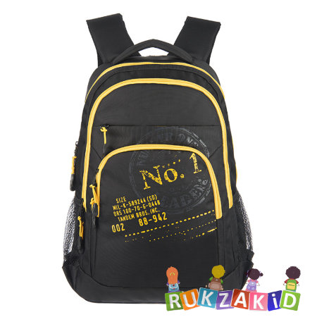 Рюкзак Grizzly RU-518-1 Number One черный - желтый
