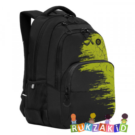 Рюкзак школьный Grizzly RU-230-3 Черный - салатовый