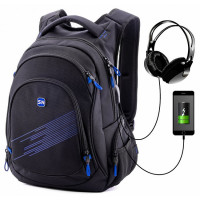 Рюкзак молодежный SkyName 90-110 Черный с синим