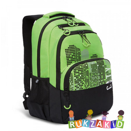 Рюкзак школьный Grizzly RU-130-4 Черный - салатовый