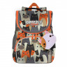 Ранец школьный с мешком для обуви Grizzly RAm-184-12 Котики рыжие