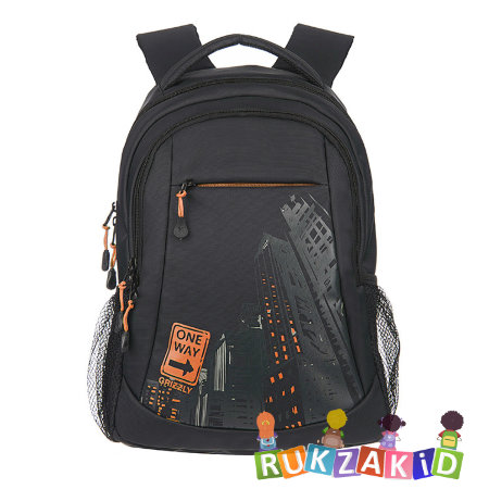 Рюкзак Grizzly RU-518-4 One Way черный - оранжевый