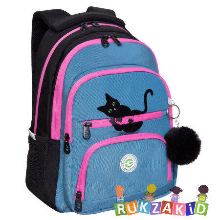 Рюкзак школьный Grizzly RG-362-1 Черный - джинса