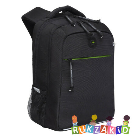Рюкзак школьный Grizzly RB-356-5 Черный - салатовый