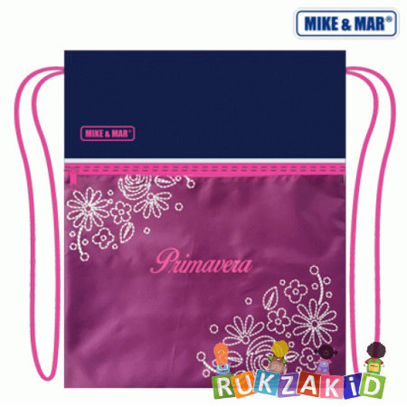 Мешок для сменки MikeMar MB082 Цветы Малиново-фиолетовый