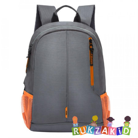 Рюкзак городской Grizzly RL-852-1 Серый - оранжевый
