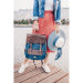 Рюкзак крафтовый Ginger Bird Грог 15 с боковыми карманами Синий (Тыквы)
