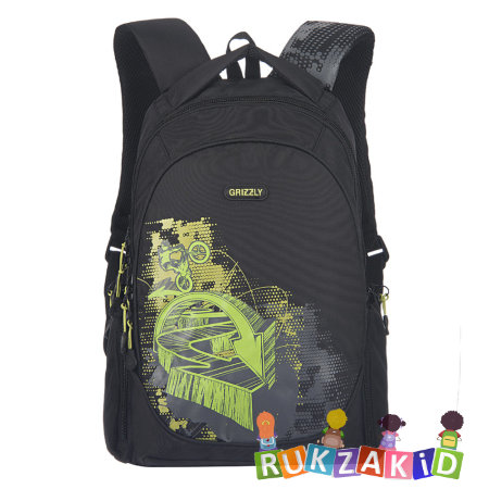 Рюкзак Grizzly RU-528-3 черный - желтый