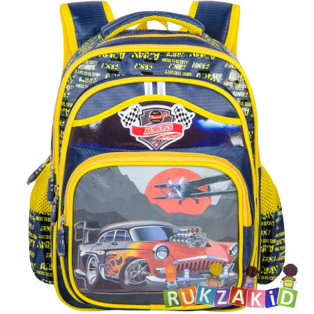 Детский рюкзак для мальчика Across с машиной 301422 Желтый