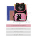 Ранец школьный с мешком для обуви Grizzly RAm-184-8 Кошечка Черный - розовый