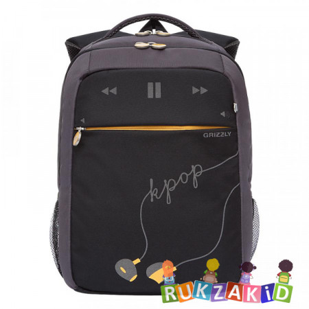 Рюкзак школьный Grizzly RB-156-2 Черный - серый