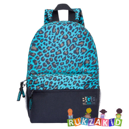 Молодежный рюкзак Grizzly RD-750-1 Леопард бирюзовый