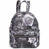 Мини рюкзак женский OrsOro D-177 Черные цветы