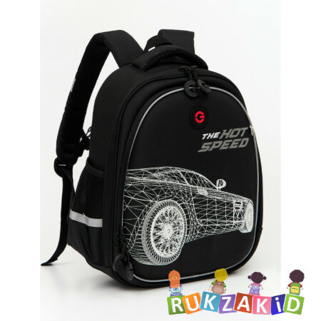 Ранец школьный Grizzly RAz-387-8 Автомобиль Черный - серый
