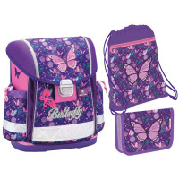 Ранец школьный Belmil CLASSY Butterfly Фиолетовый + мешок + пенал