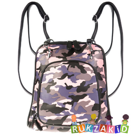 Рюкзак-сумка трансформер женский OrsOro D-134 Розово-серый