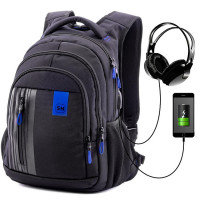 Рюкзак молодежный SkyName 90-116 Черный с синим