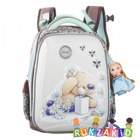 Рюкзак школьный Across ACR19-292-05 Медвежонок с цветами + мешок