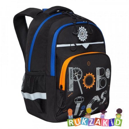 Рюкзак школьный Grizzly RB-157-1 Черный - синий