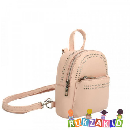 Мини рюкзак женский OrsOro ORS-0111 Палево - розовый