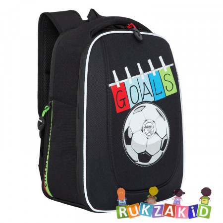 Ранец рюкзак школьный Grizzly RAf-293-8 Football Черный