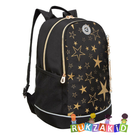 Рюкзак школьный Grizzly RG-363-5 Звезды Черный