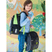 Рюкзак школьный с мешком для обуви Grizzly RB-258-1 Черный - салатовый