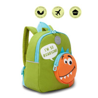 Рюкзак детский для мальчика Grizzly RK-280-3 Монстр Салатовый - оранжевый