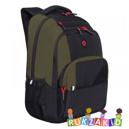 Рюкзак школьный Grizzly RU-330-1 Черный - хаки