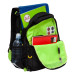Рюкзак школьный с мешком для обуви Grizzly RB-258-21 Черный - салатовый