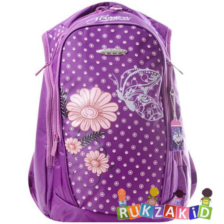 Рюкзак для подростка Across G15-3 Бабочка и Цветы Фиолетовый