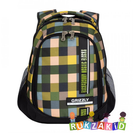 Рюкзак молодежный Grizzly RU-925-2 Mosaic Квадраты цветные