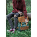 Рюкзак крафтовый Ginger Bird Грог 25 с боковыми карманами Голубой (Лисы)