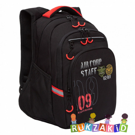 Рюкзак школьный Grizzly RB-050-21 Черный - красный